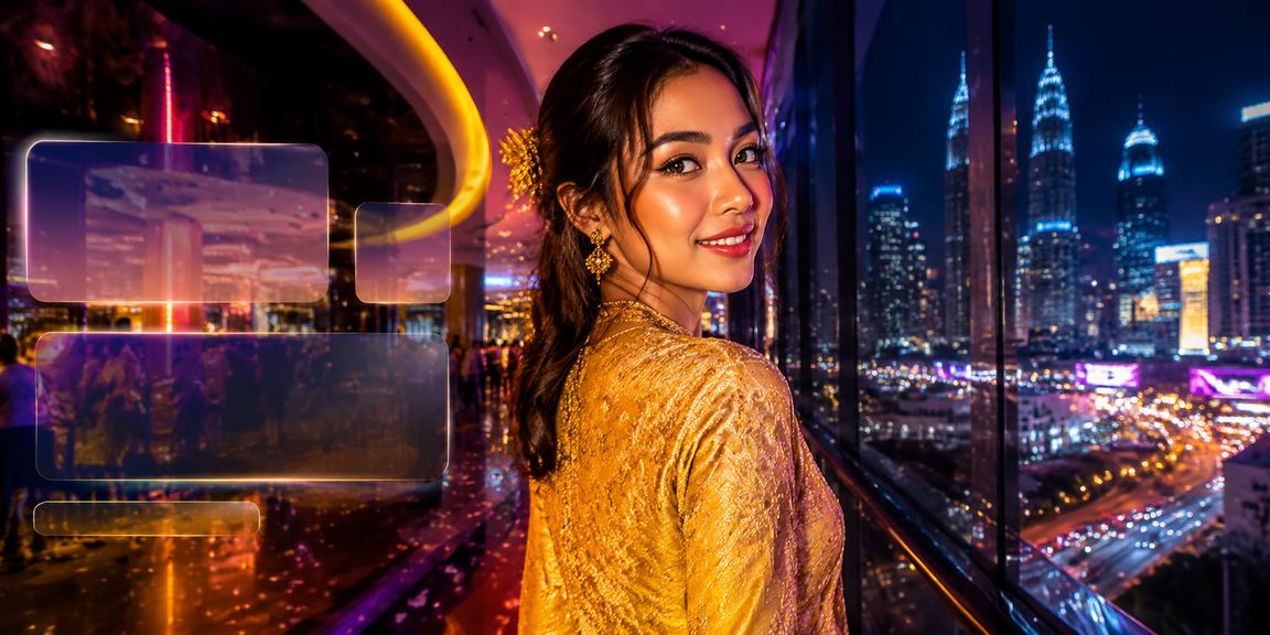 Hiburan kasino moden di Petaling Jaya dengan pakaian kebaya